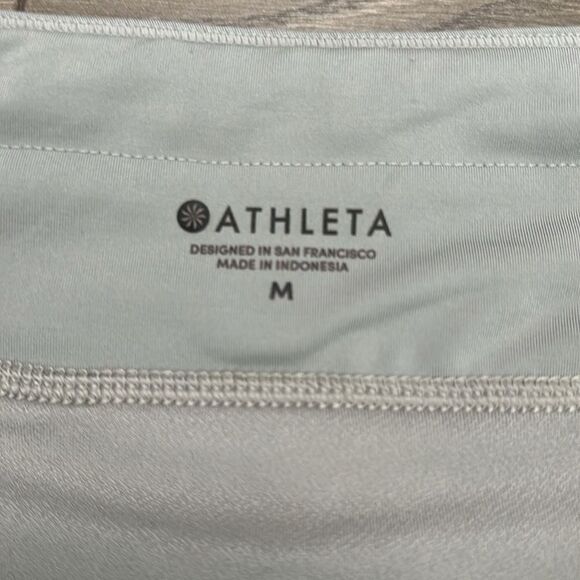 Athleta 3" Laser Run Short Taupe Banana Leaf Print Medium Rise Gray Size Medium - Picture 11 of 12